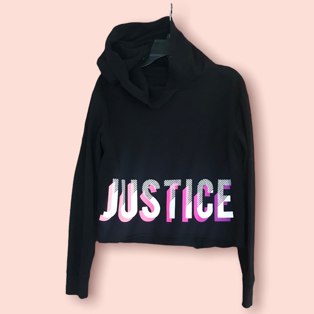 Justice Glitter Crop Hoodie Size 10